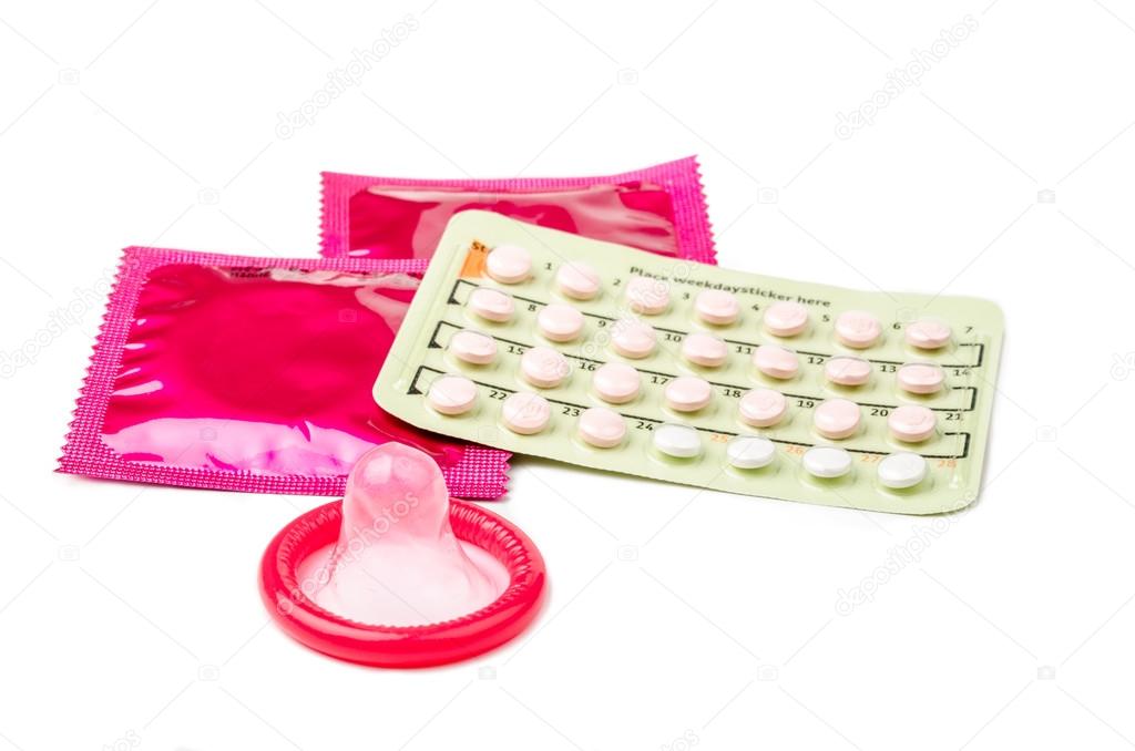 Strip of Contraceptive Pill and condoms.
