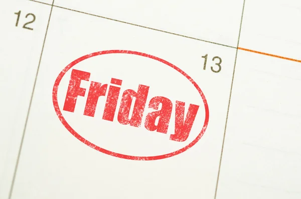 Friday 13th on calenday. — Stock Photo, Image