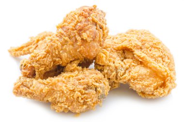 beyaz üzerine kızarmış tavuk.