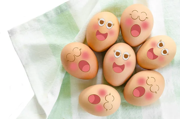 Eggs in Expression Face. — Stock Photo, Image