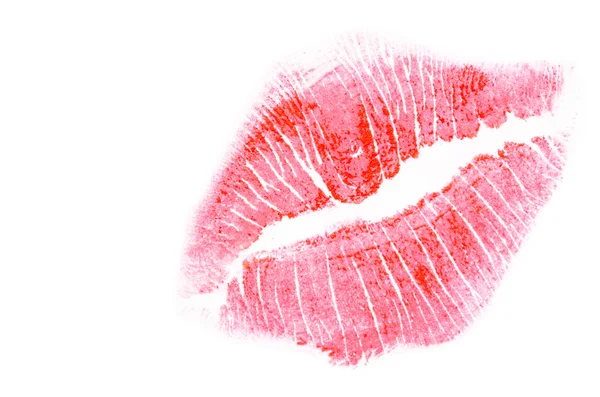 Belle marque de lèvre rouge . — Photo