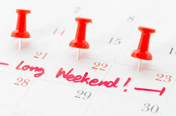 The words Long Weekend. — Stock Photo, Image