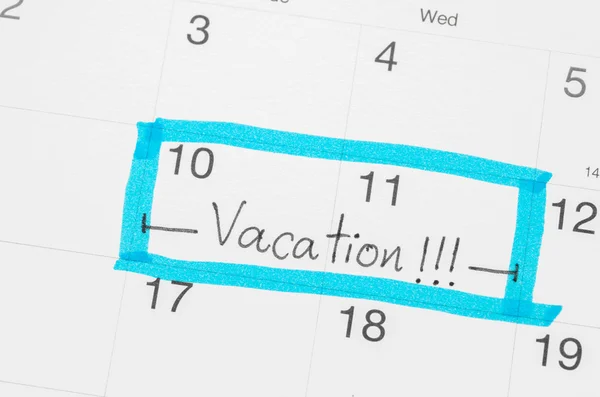 Vakantie plan geschreven. — Stockfoto