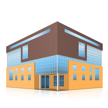 bir giriş ve yansıma ile ofis binası