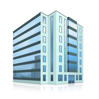 bir giriş ve yansıma ile ofis binası