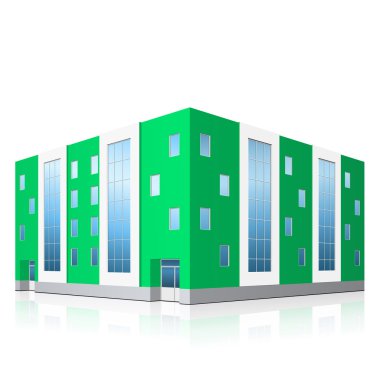 bir giriş ve yansıma ile ofis binası