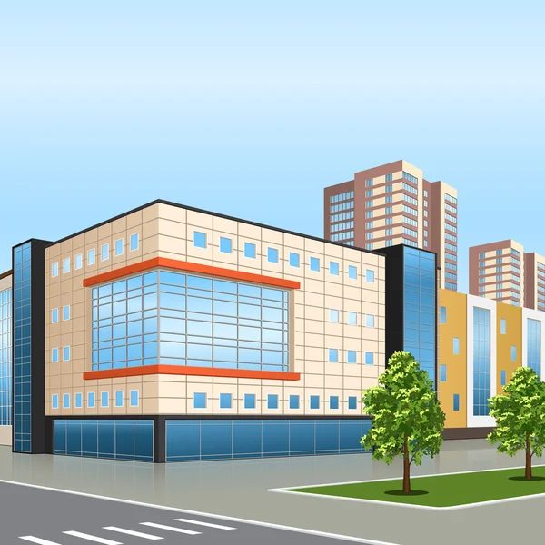 bir giriş ve yansıma ile ofis binası