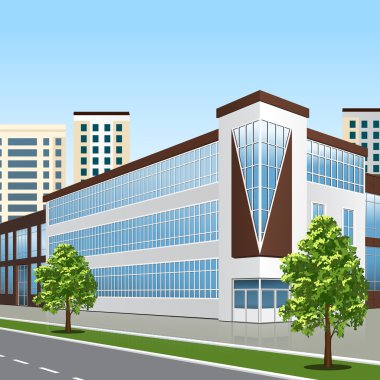 bir giriş ve yansıma ile ofis binası
