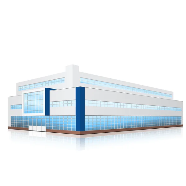 Edifício de fábrica com escritórios e instalações de produção —  Vetores de Stock