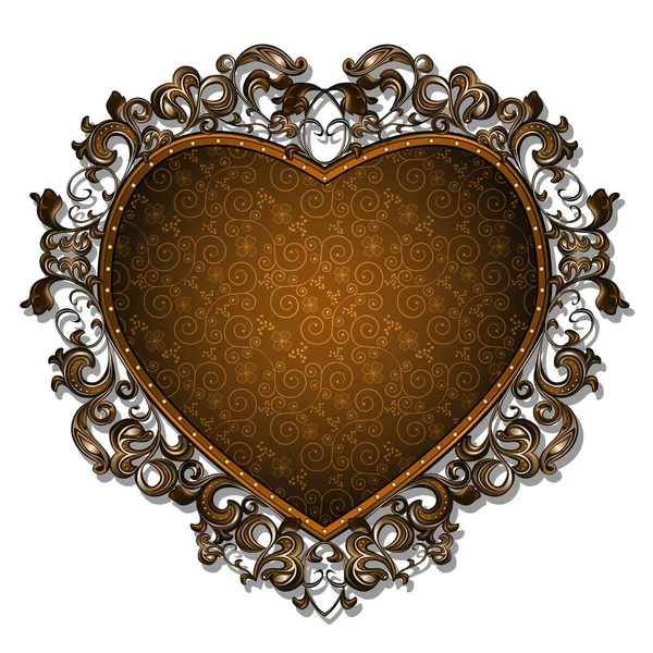 Frame in the shape of heart for picture or photo — Stock Vector