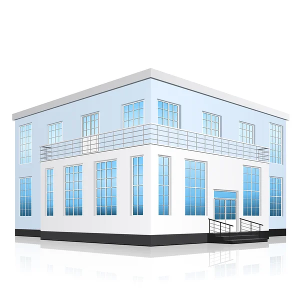 Office building with an entrance and reflection — Stock Vector