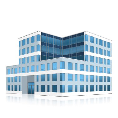 bir giriş ve yansıma ile ofis binası
