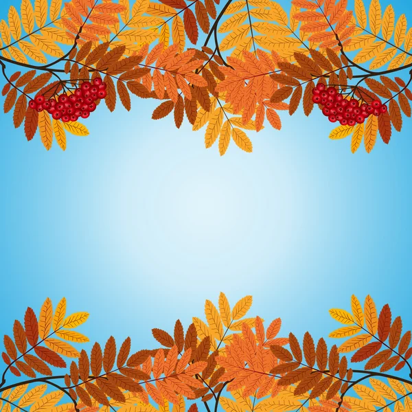 Patroon met gele en rode bladeren — Stockvector
