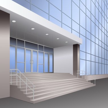 merdiven ve lambalar ile bina giriş