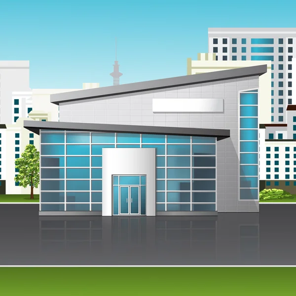 sokak arka plan yansıması ile ofis