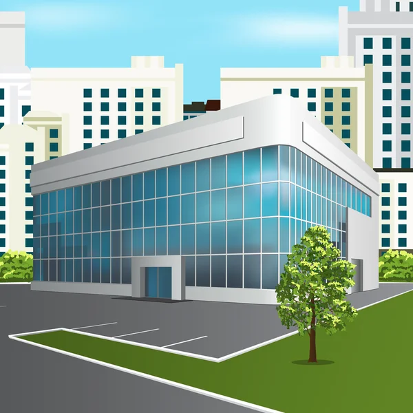 sokak arka plan yansıması ile ofis