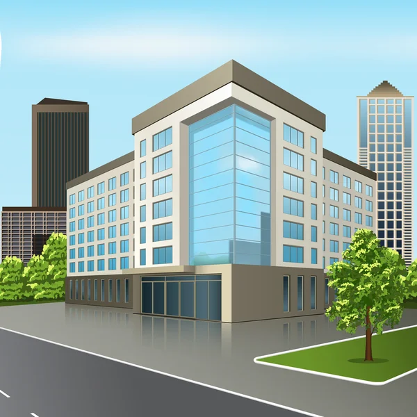 bir giriş ve yansıma ile ofis binası