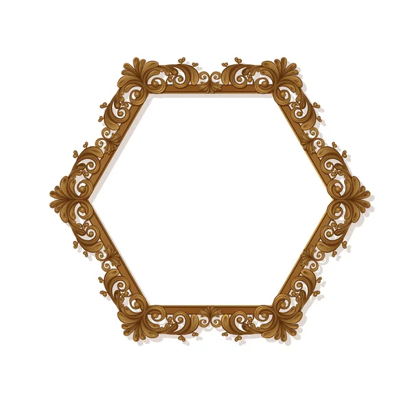 Carved frame for picture or photo — Stock Vector