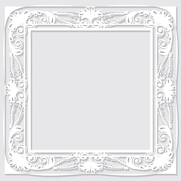 Carved vintage frame made of paper for picture or photo — Stock Vector