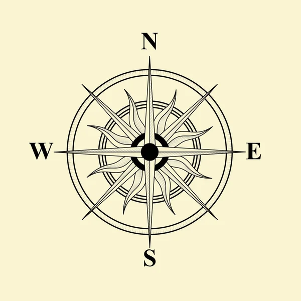 Silhouette alter Kompass für Designkarte — Stockvektor