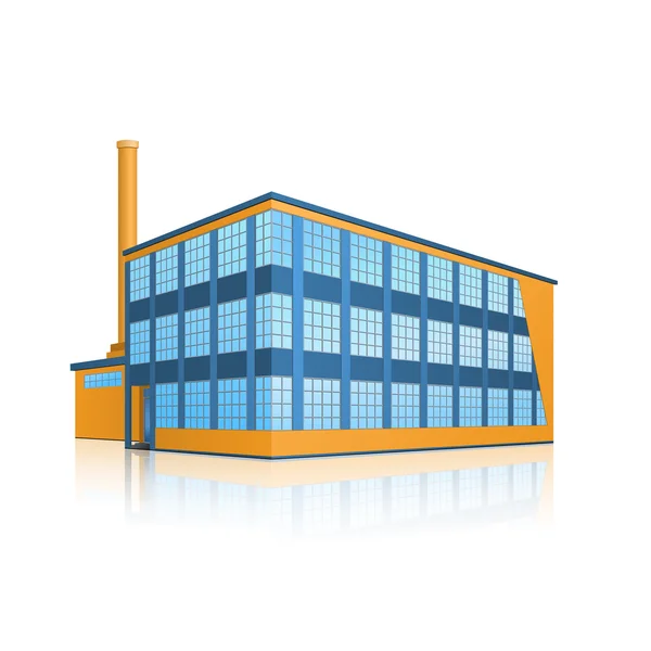 Edificio di fabbrica con uffici e impianti di produzione — Vettoriale Stock