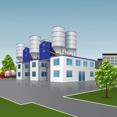 Fabrika Binası bir reflectio ile beton imalatı için