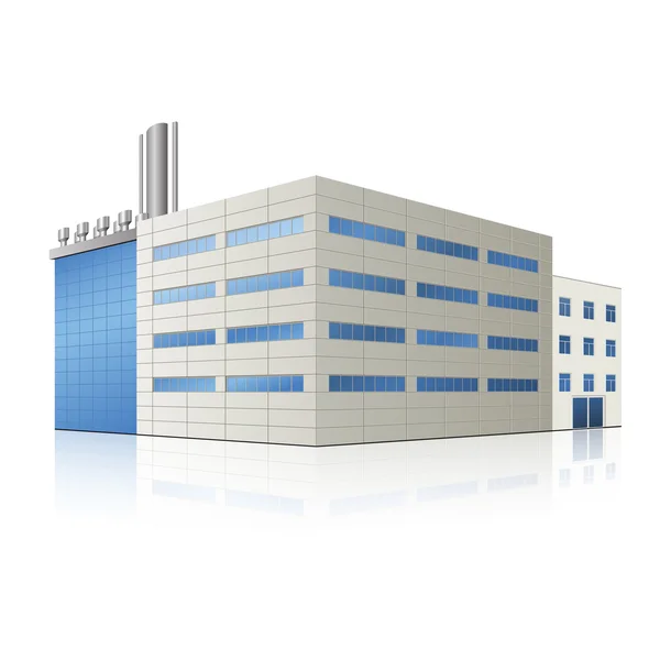 Výrobní haly s kanceláří a výrobních zařízení — Stockový vektor