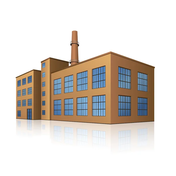 Edificio di fabbrica con uffici e impianti di produzione — Vettoriale Stock