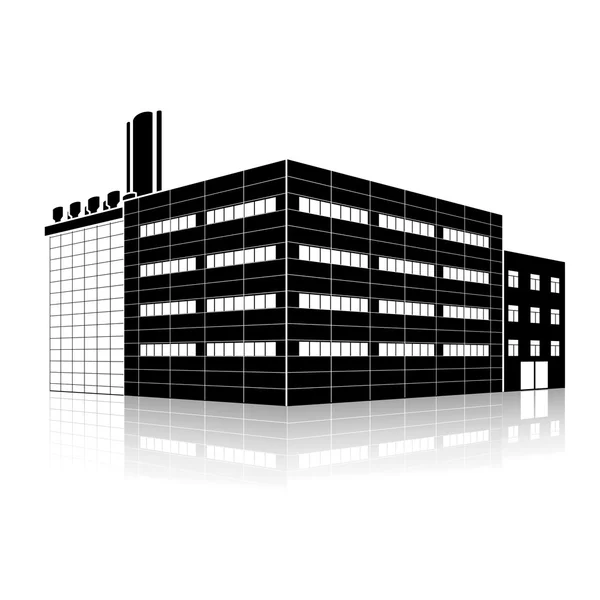 Factory building with offices and production facilities — Stock Vector