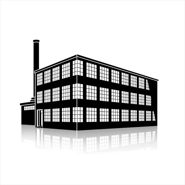 Bâtiment d'usine avec bureaux et installations de production Graphismes Vectoriels