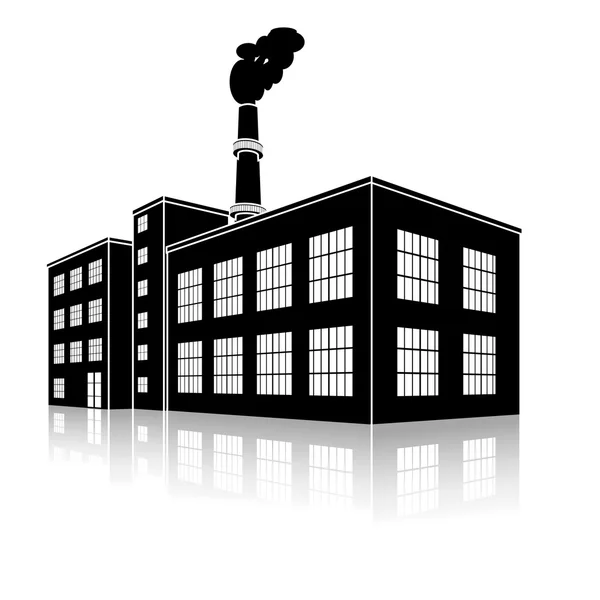 Factory building with offices and production facilities — Stock Vector