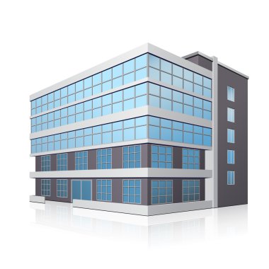 bir giriş ve yansıma ile ofis binası