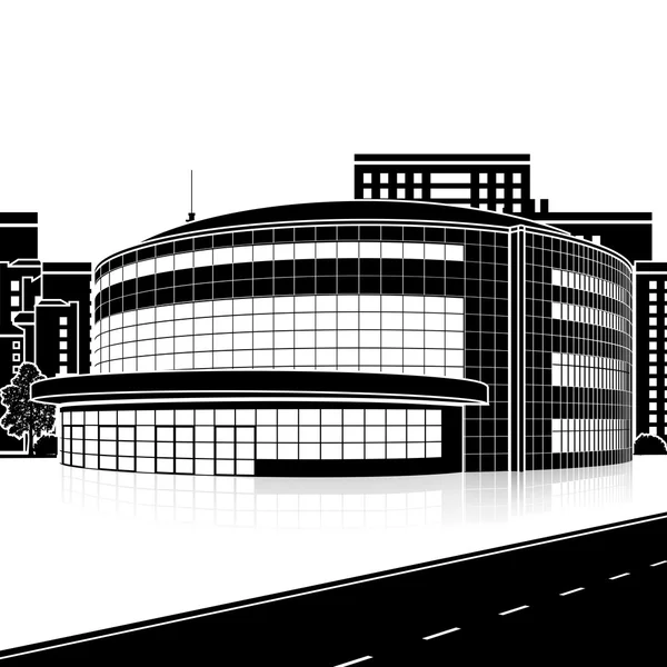 yansıması ile atletik alan bina siluet