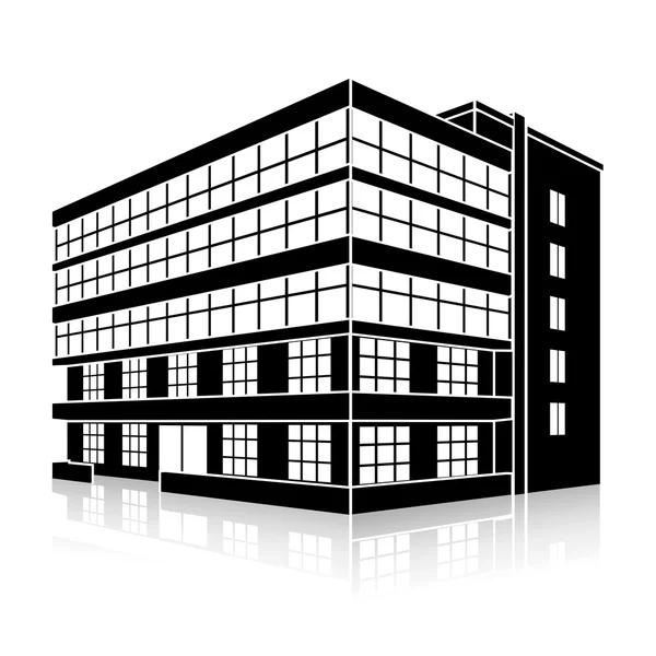 bir giriş ve yansıma ile siluet ofis binası