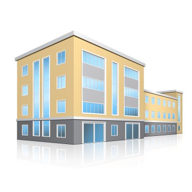 bir giriş ve yansıma ile ofis binası