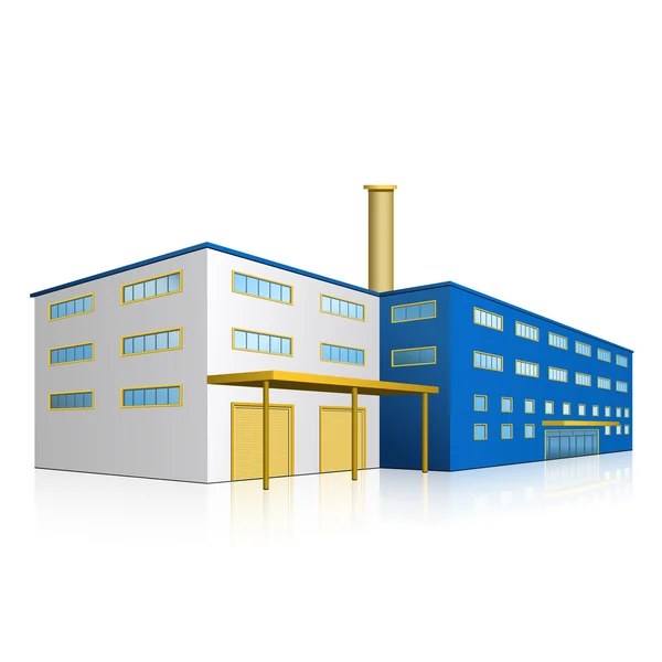 Bâtiment d'usine avec bureaux et installations de production Vecteur En Vente