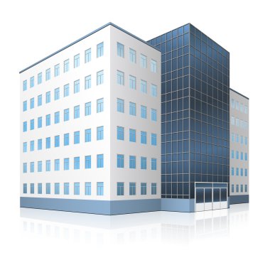 bir giriş ve yansıma ile ofis binası