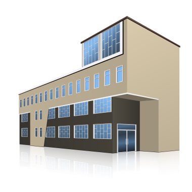 bir giriş ve yansıma ile ofis binası