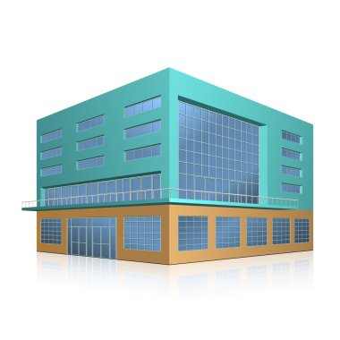 bir giriş ve yansıma ile ofis binası