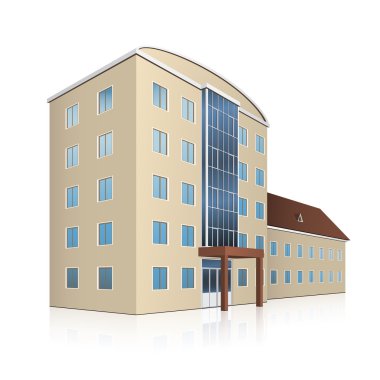 bir giriş ve yansıma ile ofis binası