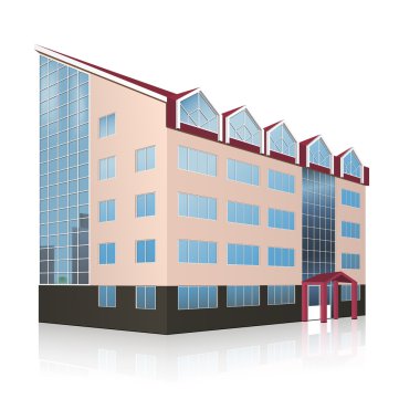 bir giriş ve yansıma ile ofis binası