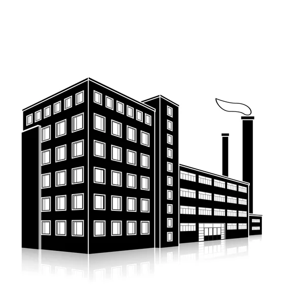 Factory building with offices and production facilities — Stock Vector