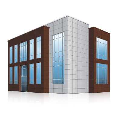 bir giriş ve yansıma ile ofis binası