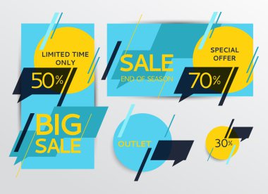 Satış pankartları dizaynı. Vektör illüstrasyonu
