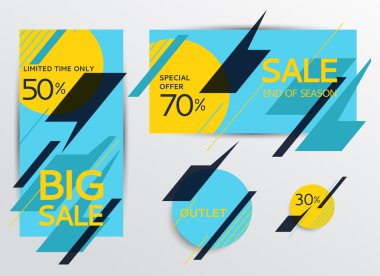Satış pankartları dizaynı. Vektör illüstrasyonu