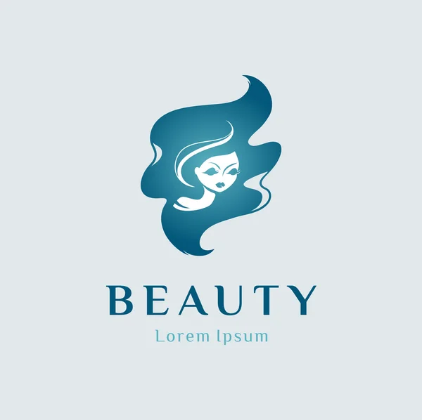 Modèle de conception de logo vectoriel beauté. Femme créative visage — Image vectorielle