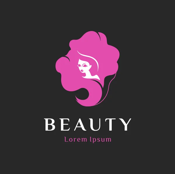 Bellezza femminile face.Cosmetic salone logo design . — Vettoriale Stock