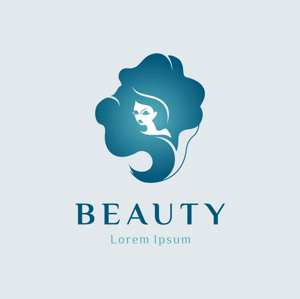 Modèle de conception de logo vectoriel beauté. Femme créative visage — Image vectorielle