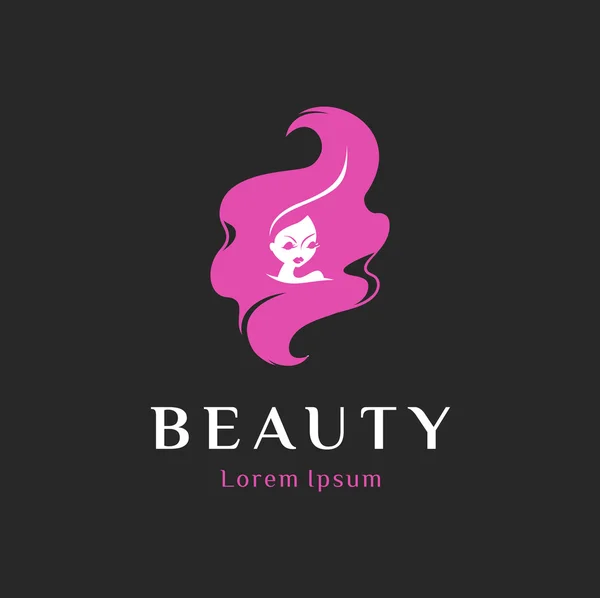 Beauté visage féminin. design logo salon cosmétique . — Image vectorielle