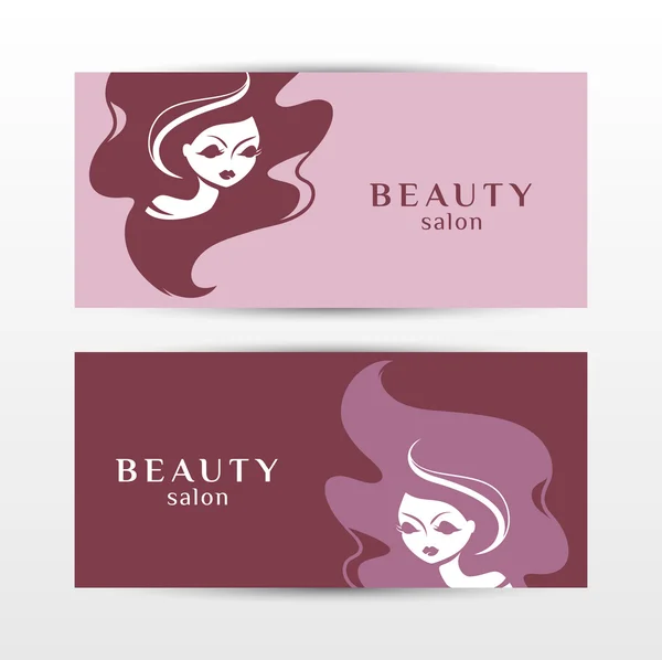 Banner mit stilvoller schöner Frauensilhouette. — Stockvektor